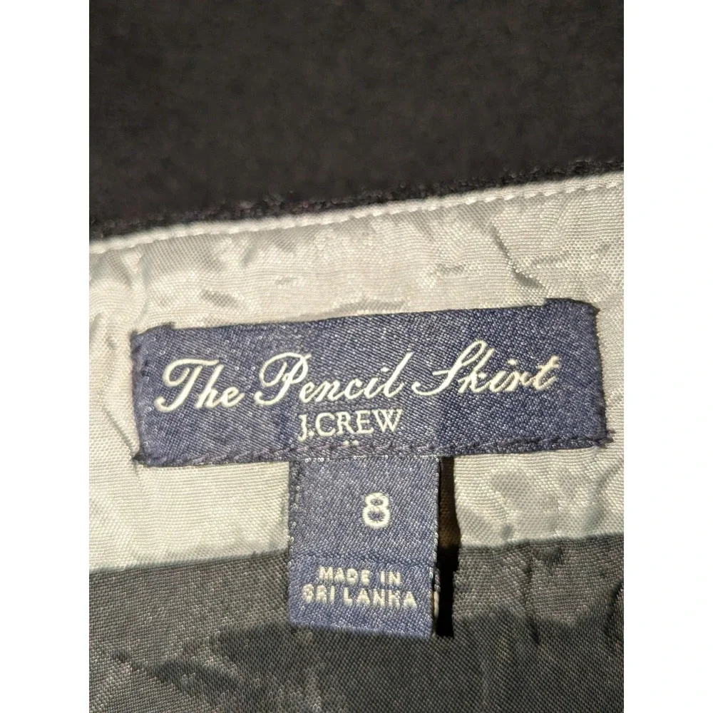 J. Crew The Wool Pencil Skirt Black Knee Length Size 8 Business Casual NWOT $118